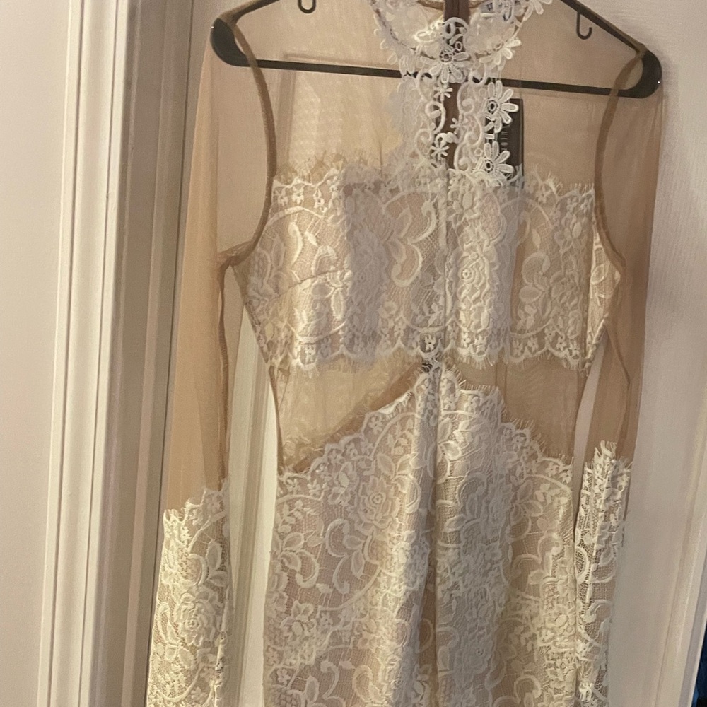 White/nude dress